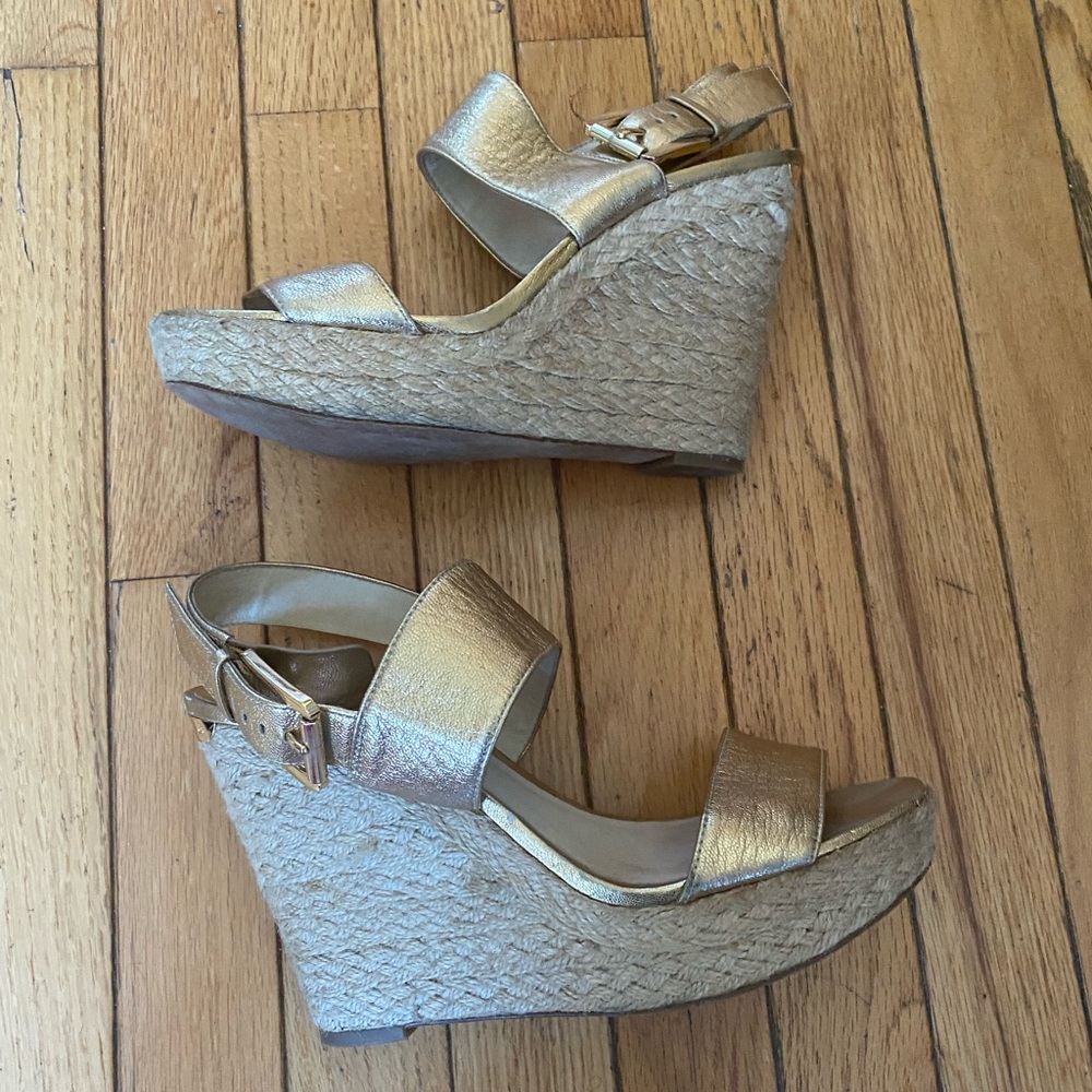 Michael Kors Metallic Wedges Size 9